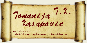 Tomanija Kasapović vizit kartica